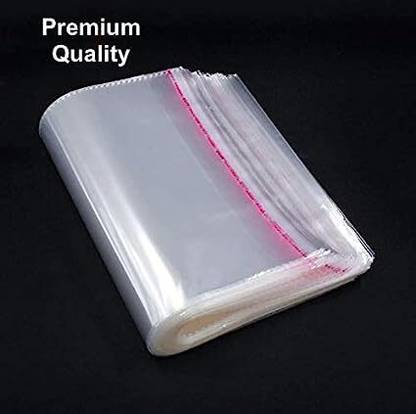 FeelBlue Transparent Bopp Pouches With Self Adhesive for Packing Clothes, Articles Etc Security Bag