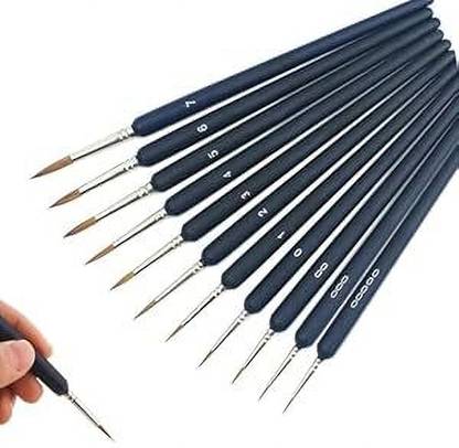 TRINGDOW Paint Brush Set, Miniature Detail, 11 Pcs, Nylon Hair, Paint Brushes for Oil