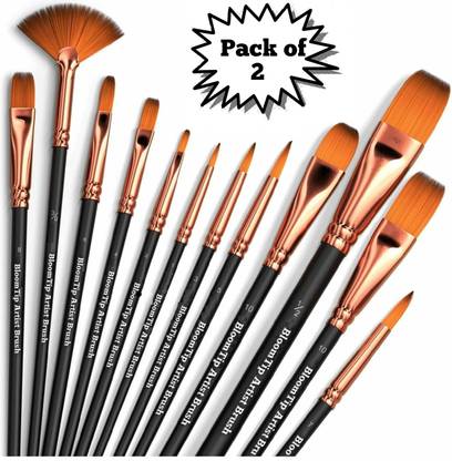 BloomTip Premium Handmade Painting/Art Brushes for Multipurpose Painting ( Pack of 2)