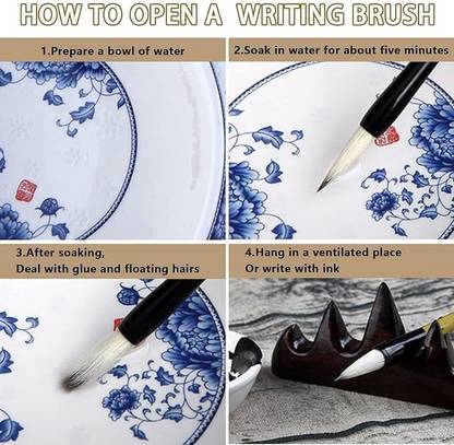 Arrolliant Artist Paint Brush Chinese Calligraphy Writing Set 3 Pieces Pen Watercolor