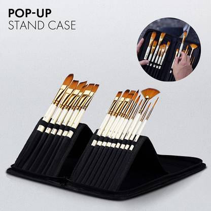 Beauty Hub Decor 12 Pieces Artist Painting Brush Set Includes Zippered Carrying