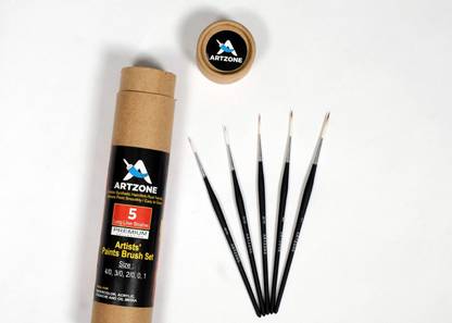 Artzone Art Zone Detailed Long Liner Super Fine Brushes with Free Paint Brush Box