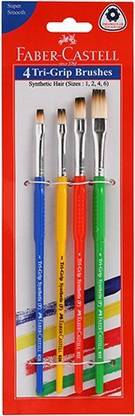 FABER-CASTELL 4 Tri Grip Brushes (Flat)