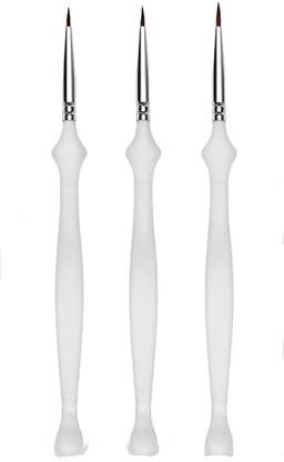 FRKB 3pc Detail Linear Paintbrush Set with Transparent Handle for Fine Detailing