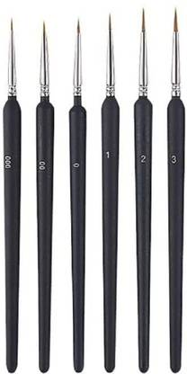 BM RETAIL 6 PCS Detailing Paint Brushes Set for Fine Detailing Round Pointed Tip