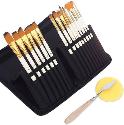 Beauty Hub Decor Paint Brush Set Includes Pop-up Carrying Case