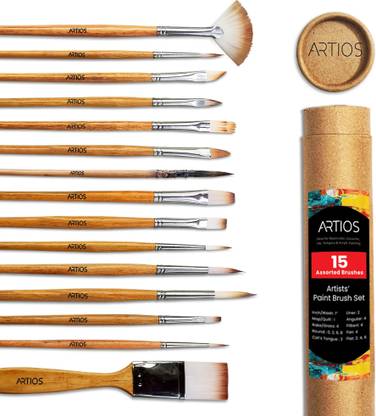 ARTIOS Assorted Paint Brush Set -Handmade Professional Artist Brushes with Brush Holder