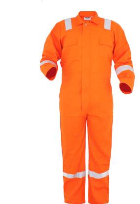 Robustt Boiler Suit with Reflective Tape (Orange) Paint Coverall