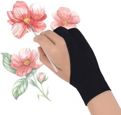 mizi Artist Gloves, Two Fingers Anti Smudge Monitor, Drawing Tablet, Reusable Paint Glove