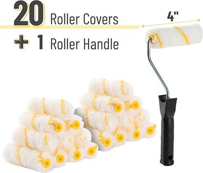 onneyretail 4 inch Paint Roller with 20 Covers, Small Paint Roller Paint Roller