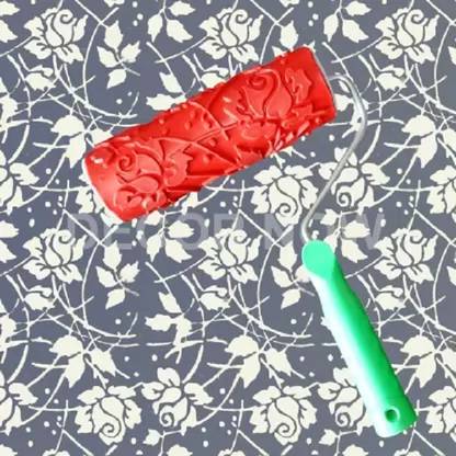 Onneybrothers Beautiful rose pattern Roller with Handle For Wall Decor ROSE 66 Paint Roller