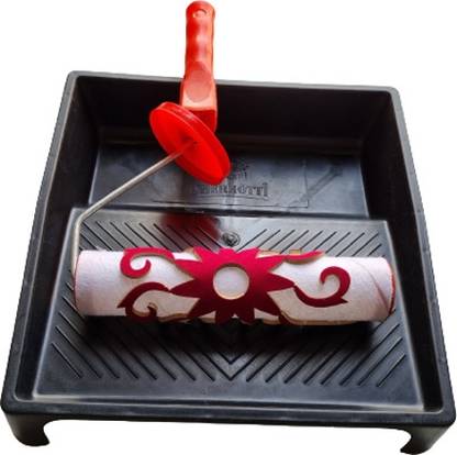 pj traders DESIGNER PAINT ROLLER D10 WITH TRAY two roller with tray Paint Roller