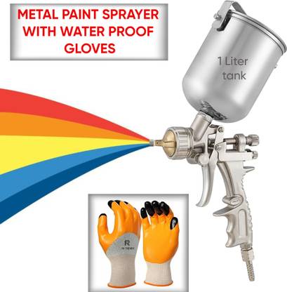 RanPra METAL PAINT SPRAY GUN WITH 1 LITER TANK HVLP Sprayer