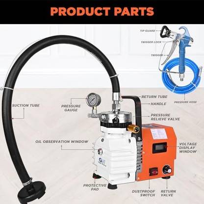 GIGAWATTS YZ 8000P 4000W Motor 18L/min Flow Rate 40MPa High-Pressure Hose Max Output Pressure 24MPa Airless Sprayer