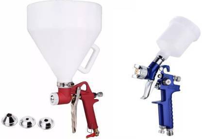 TOOLBUX Air Hopper Spray Gun Paint Texture Tool Drywall Wall Painting Sprayer with 3 Nozzle for Garden Agricultural Spraying Tools HVLP Sprayer