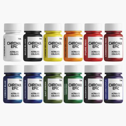 chroma Epic - 12 Colour Combo - Set - 4 - Each 70ml Acrlic paint