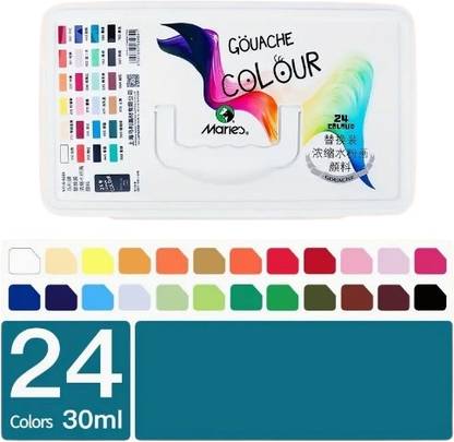 Like it Marie's Gouache Paint Set, 24 Colors x 30 ML Unique Jelly Cup Design