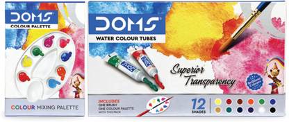 DOMS water colour tube (12 shades)+palette free