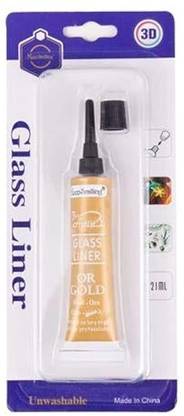 Qalam Kaari 1pcs Gold Glass Liner Color 3D Glass Color 21ml Tube Gold Color