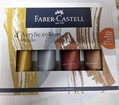 FABER-CASTELL CREATIVE STUDIO METALLIC ACRYLIC SET OF 4