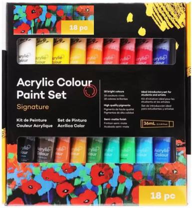 Pehrovin Ventures Acrylic Paint Tubes (set of 18 tubes 36ml each) for Canvas , Wood, MDF, etc