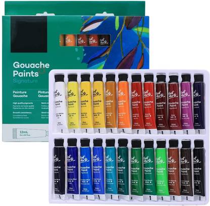 SMB ENTERPRISES 24 PC GOUCHE PAINTS FOR PFROESSIONAL AND SCHOOL WORK