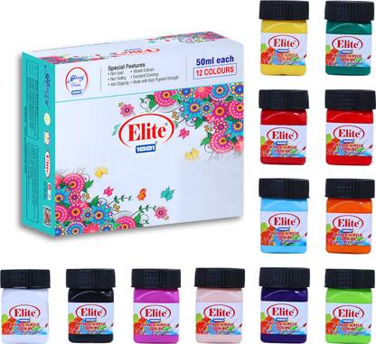 Elite Artists Acrylic Colour Set |12 Shades X 50ml Each|For Art ,Kraft and Paint Work