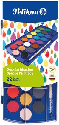 Pelikan WaterColor Paint 21 colors + 1 White as a color cake, transparent lid