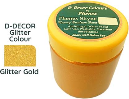 PHENEX Acrylic Colours (80ml) Glitter Gold Paint (D-Decor Colors Trails)