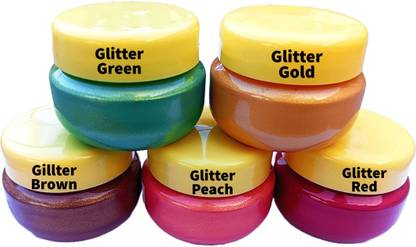 PHENEX Glitter Acrylic Colors / Glitter Paint ( Set Of 25 ML * 5 N )