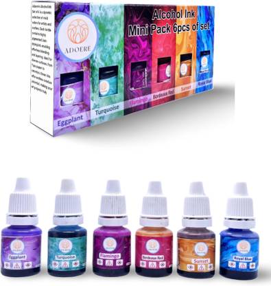 Adoere Alcohol Ink Mini Pack 2 Highly Pigmented, Acid Free and Fast Drying Medium