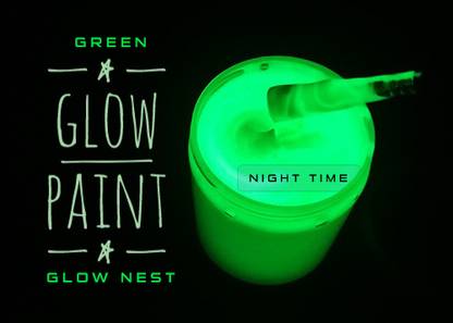 Glow Nest Green Glow In Dark Acrylic Paint | Night Glow Radium Paint -250 ML