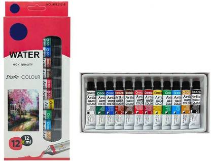 Prescent Water Color Painting Set for All Beginners and Artists (12 paints of 12 ml each)