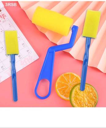 Brille Bee Roller Yellow Spounge Blue Handle Painting Sponge Roller