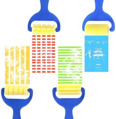 Like it Painting Tools 4 Pcs Plastic Handle Foam Paint Brushes Set Painting Sponge Roller