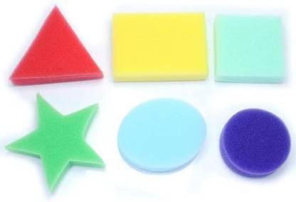 ART RANGER 6 pcs Multi shapes Sponge Drawing Sponge Paint Brush Set 6 Different Shapes Painting Sponge Brush