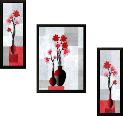 saf Set of 3 Flowers Digital Reprint 13.5 inch x 22 inch Painting