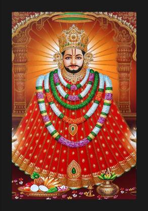 jog craft khatu shyam ji painting| khatu shyam photo frame Digital Reprint 14 inch x 10 inch Painting