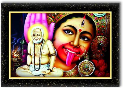 araka mata BAMAKHEPA photo frame (Wood Base and Front Laminated) Acrylic 12 inch x 8 inch Painting