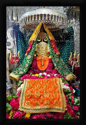 Braj Art Gallery Shri Khodiyar Maa Rajpara Gujarat Photo Frame Digital Reprint 19.5 inch x 13.5 inch Painting