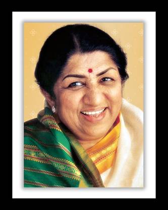 MKCREATION Lata Mangeshkar photo frame Digital Reprint 12 inch x 8 inch Painting