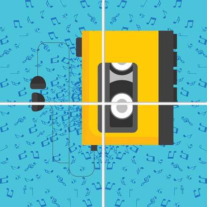 Artzfolio Music Concept Design Split Art Painting 30 x 30 inch (76 x 76 cms) Digital Reprint 30 inch x 30 inch Painting