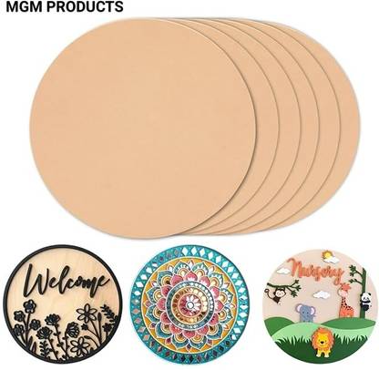 MGM PRODUCTS Round MDF Boards for Art and Craft 12 INCH Canvas 12 inch x 12 inch Painting