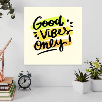 The Mono Mart Good Vibes Only, Motivation quote posters, Wall Art (30 x 45 cm) Multicolor Digital Reprint 45 inch x 30 inch Painting