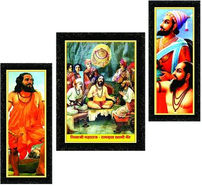 KSS SHREE SAMARTH RAMDAS SWAMI photo frame MDF Self Adhesive Acrylic 11 inch x 18 inch Painting