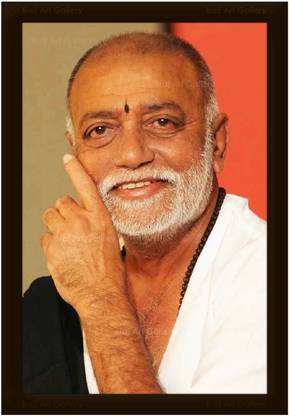 Braj Art Gallery Morari Bapu Candid Photo Frame Digital Reprint 19.5 inch x 13.5 inch Painting