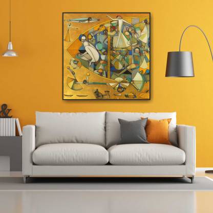 CreationsArt Festive Fiesta Multicolor Digital Reprint 8 inch x 18 inch Painting