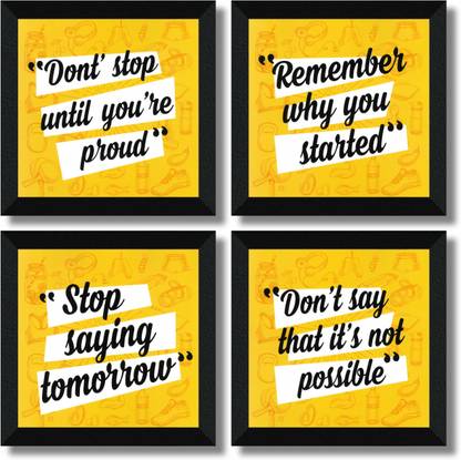 saf SET OF 4 MOTIVATIONAL QUOTES Digital Reprint 19 inch x 19 inch Painting