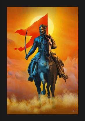 jog craft chhatapati shivaji photo frame,shivaji maharaj photo Digital Reprint 10 inch x 14 inch Painting