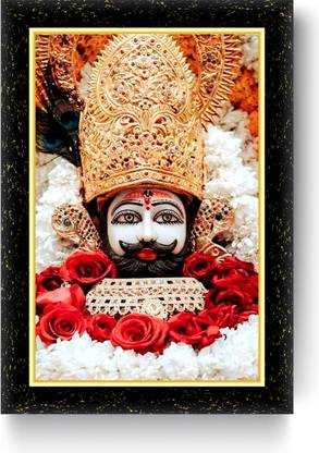 ARAAKA KHATU SHYAM/ LORD KRISHNA Laminated photo frame (Wood Base and Front Laminated) Acrylic 12 inch x 8 inch Painting